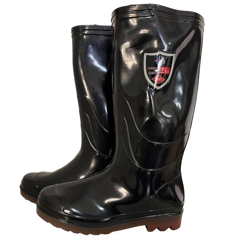 Unisex High-Top Rubber Rain Boots - Protective Water-Resistant Shoes for Outdoor Activities and Fishing