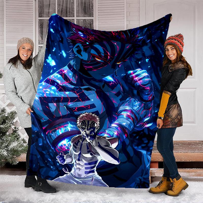 1pc Akaza Theme Blanket - Digital Print, Polyester, Cozy for All Seasons, Perfect for Outdoor, and Travel