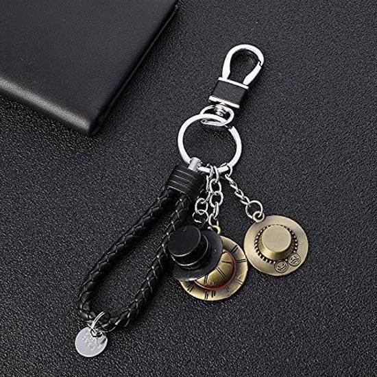 Morydovs 3D Alloy Keychain One Piece Devil Fruit Straw Hat Bag Charm Character Metal Popular Anime Goods Decoration Gift Collection Moe Stylish (B)