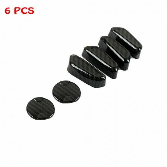 6x Carbon Fiber Seat Adjust Handle Button Cover Trim For Ford Explorer 2020-2024