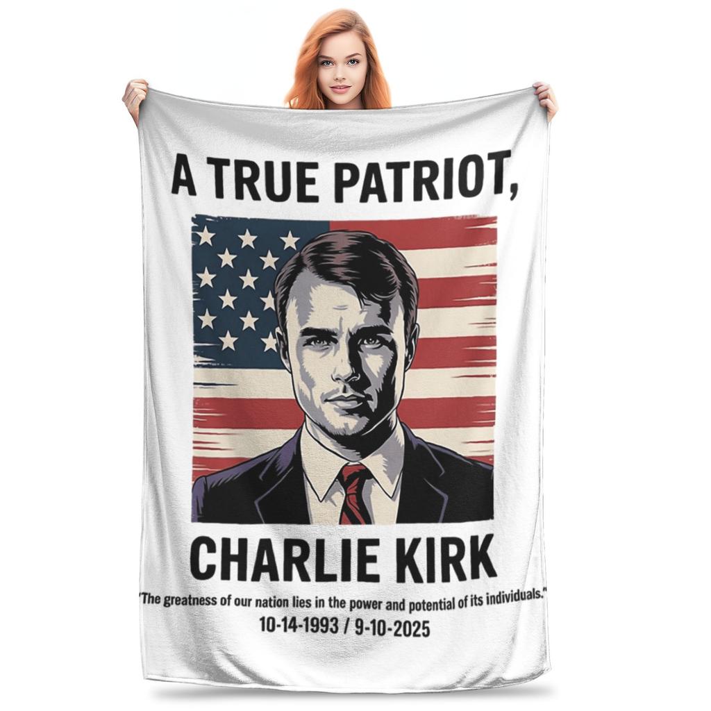 Charlie Kirk Shoot Blanket Quality Super Warm  Bedding Throws Winter Girls Boys Couch Chair Fashion Bedspread