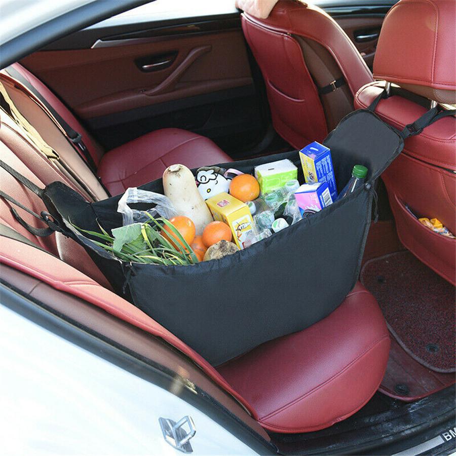 High Capacity Multifunction Car Rear Storage Bag Shopping Basket Car Interior Finish Container