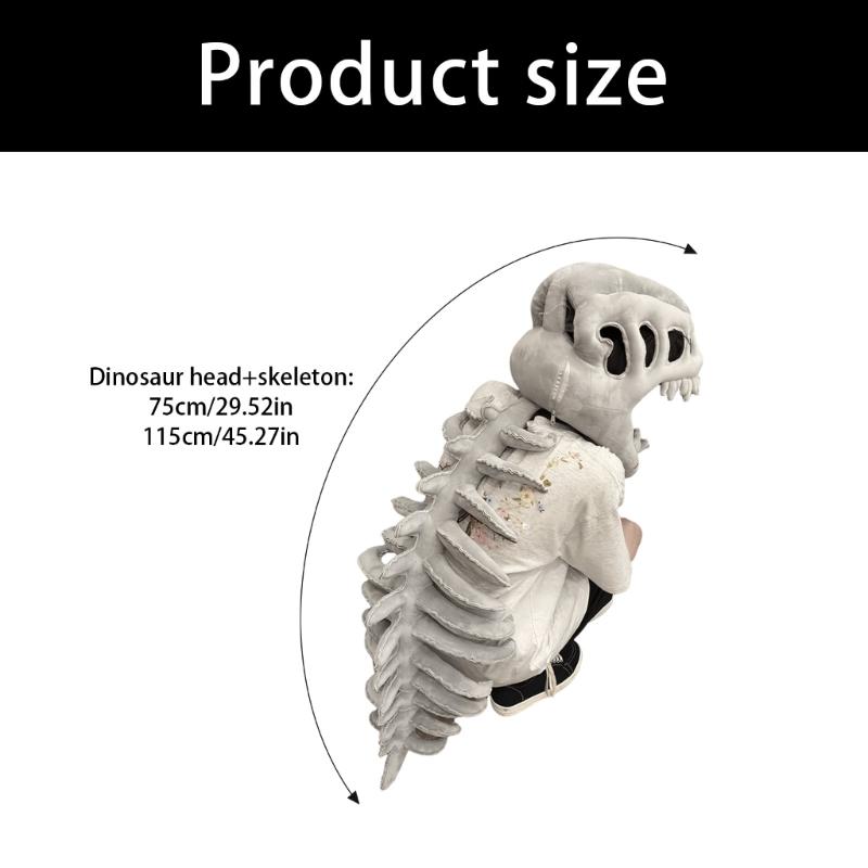 Funny Skull Costume Hat With Removable Dinosaur Skeleton Face Masks Perfect For Cosplay And Birthday Celebration