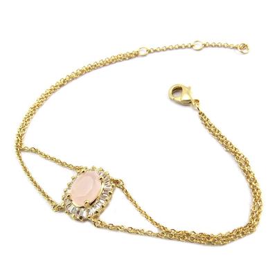 [P5041] - Vergoldetes Armband 'Sissi' Rosé-Weißgold