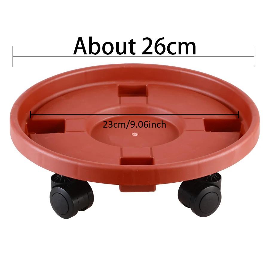 

Tray With Wheels Flower Pot Supports for Pots Plastic Indoor Plant Home and Garden Bonsai Support Water Mini Bases Under 26CM
