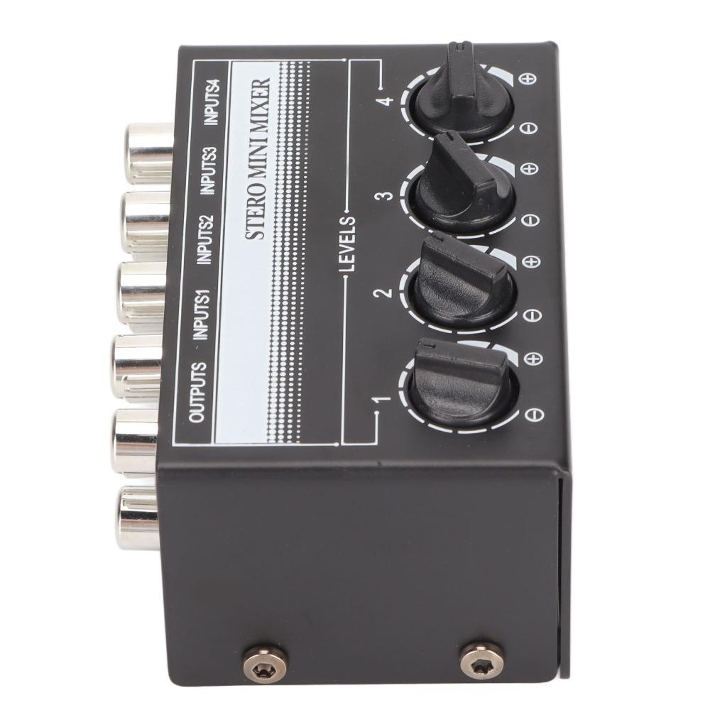 Separate Volume Knobs Stereo Mini Mixer Support 4 in 1 Out Stereo Splitte Recording Studio