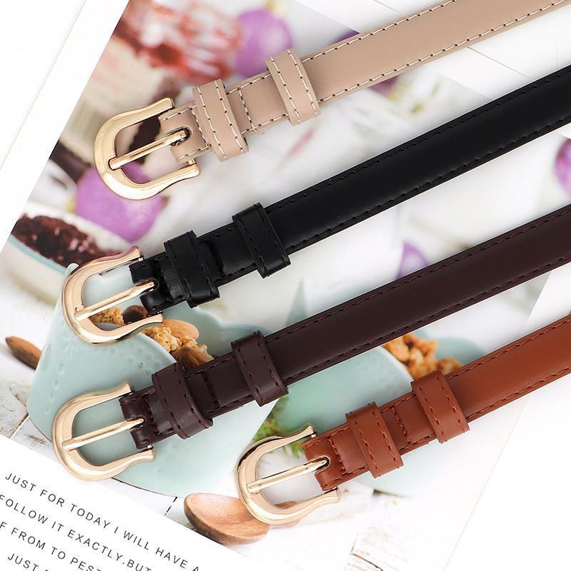 Fine Womens Pu Leather Belt With Metal Pin Buckle For Casual Outfits Commuting