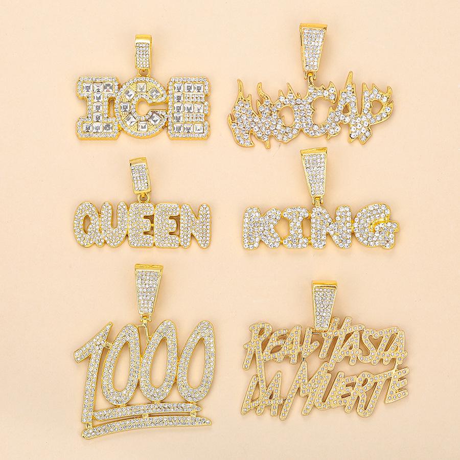 European & American Hip-Hop ICE Diamond CEO Letter Pendant Necklace - Trendy Unisex Jewelry