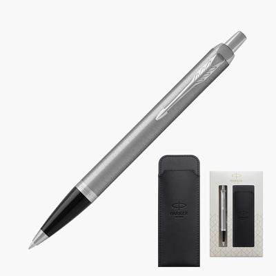 Parker IM Brushed Metal CT Ballpoint Medium with Pencil Gift Box Officially 2143415Z V1d Pen, Nib, Oil-Based, Case, Set, Imported,