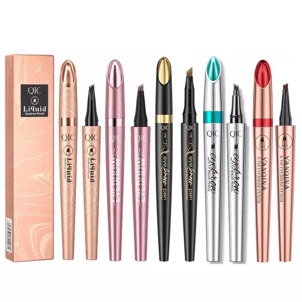 QIC Color Makeup Waterproof Liquid Eyebrow Pencil - Four-Prong Design