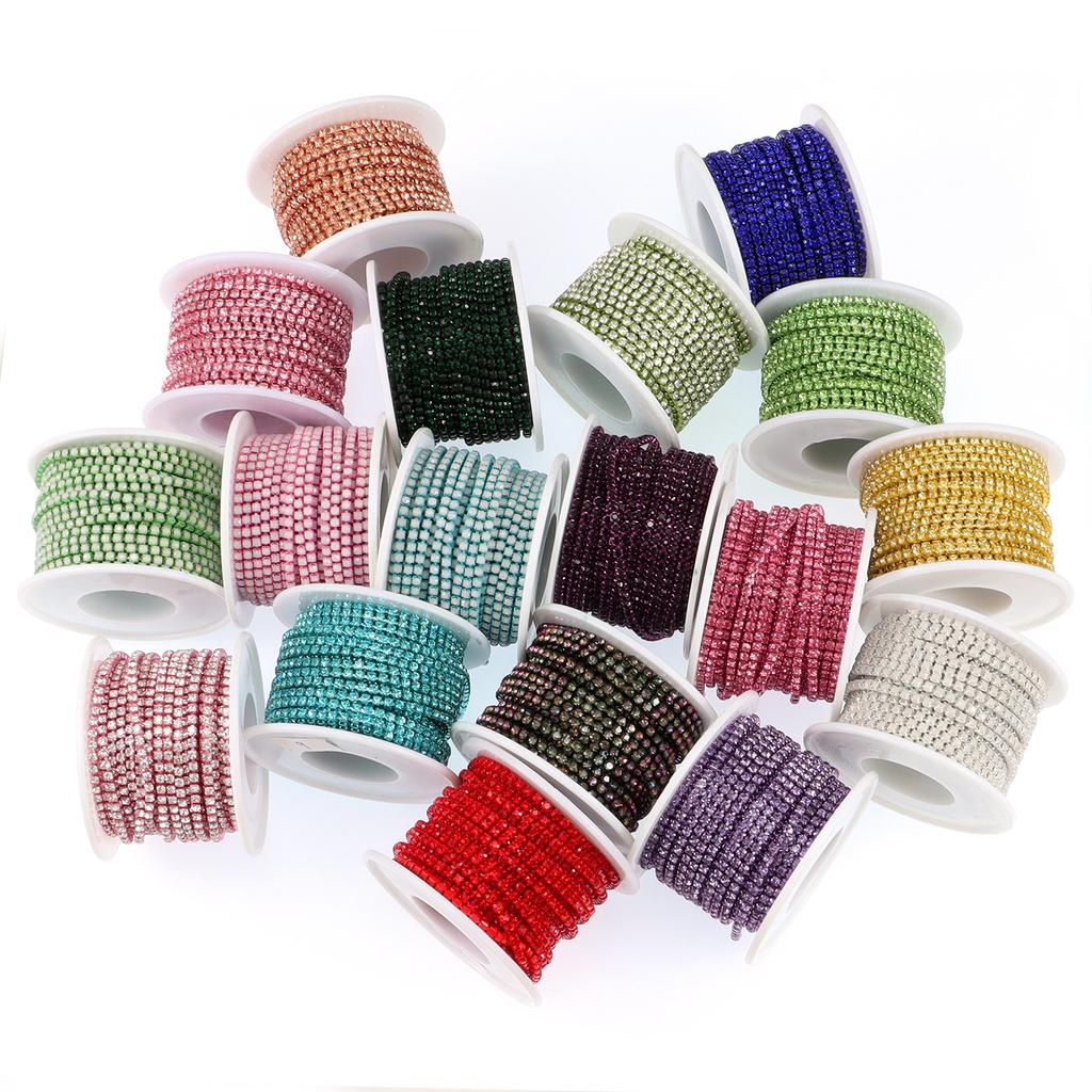 Chaîne fermée diamant cristal 50cm Couture décorative Artisanat DIY Bijoux décoratifs Chaîne à griffes cristal Chaîne à godets diamant