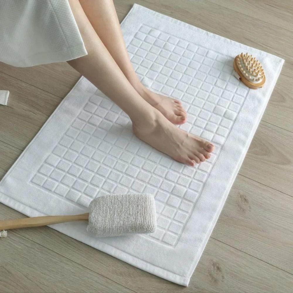 50*80cm Bathroom Mat White Feet Towel Bath Rug Shower Mat  Hotel