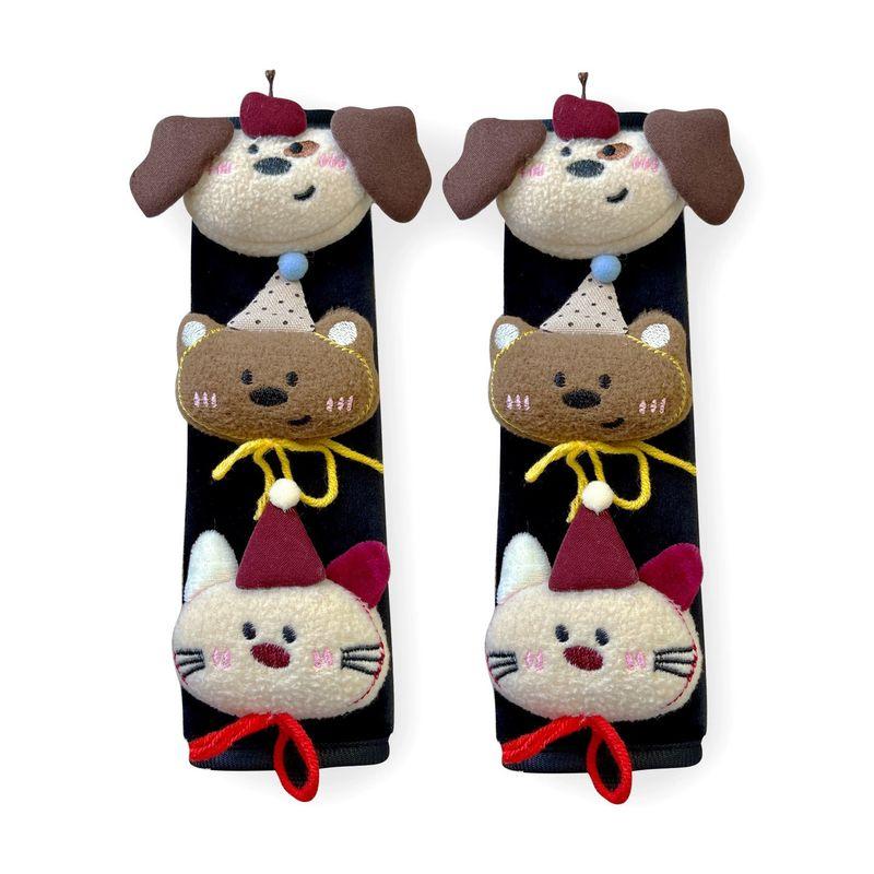 Car Seatbelt Shoulder Pads, In-Car Shoulder Protectors, Unisex Cartoon Cute Couple Style Anti-Neck Strain Protective Covers