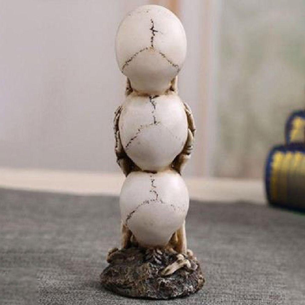3D Skeleton Character Statues Terrifying Resin Skull Figurine  Ghost Festival