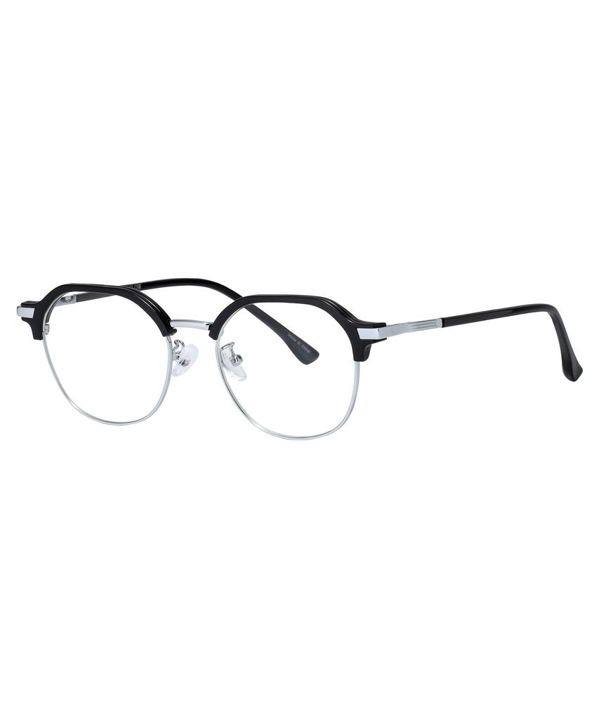 Likkeullou Rc Fbb82 Black Silver Blue Light Glasses
