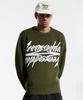 CREAM SODA LAB Big Graphic Jacquard Knit Sweatshirt Khaki