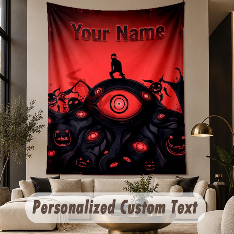Custom Text Printed Tapestry Doors Pattern Large Wall Hanging Indoor Room Decor
