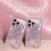 Purple luminous printed pattern glass phone case suitable for iPhone 17 16 15 14 13 12 11 Pro/Max/Plus anti drop and shockproof