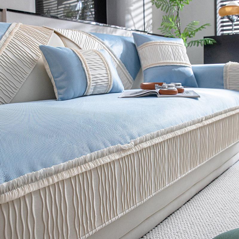 Ice Silk Sofa Cushion, Summer High-End Non-Slip Mat, Seat Cushion All-Inclusive Sofa Cover Towel, Summer Sofa Cover