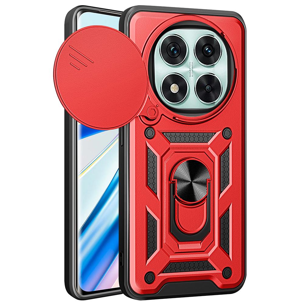 For Xiaomi Redmi Note 14 Pro 5G/Poco X7 5G Case with Slide Camera Lid PC+TPU Kickstand Phone Cover