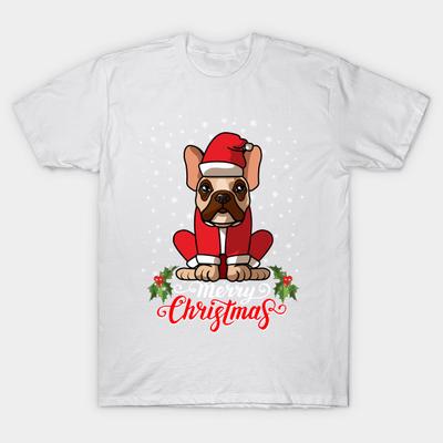 T Shirt Women Merry Christmas French Bulldog Greetings Dog Owner Harajuku Print Kawaii Tshirt Summer Short Sleeve Female T-Shirt Top Tee
