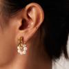 Fashion Metal Pearl Beaded Drop Earrings for Women Vintage Gold Color Geometric Round Ear Buckle Earrings Jewelry Accessories