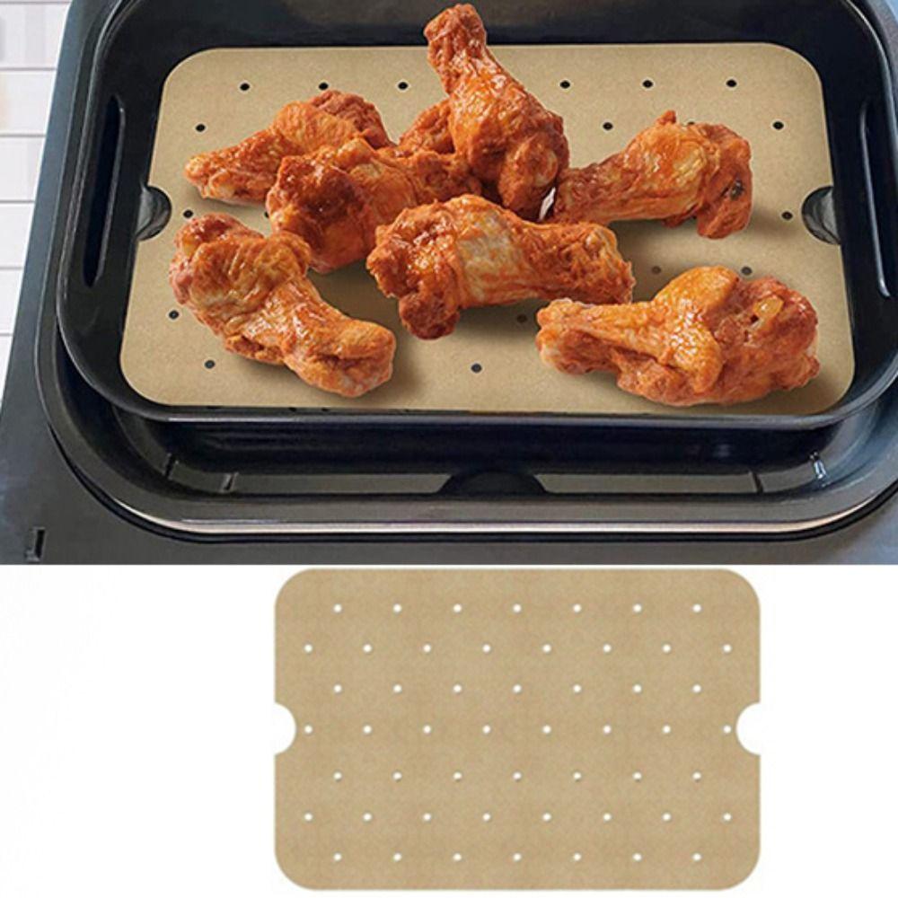 100 Piece Perforated Air Fryer Baking Paper Disposable Air Fryer Liner Air Fryer Lining Paper BBQ