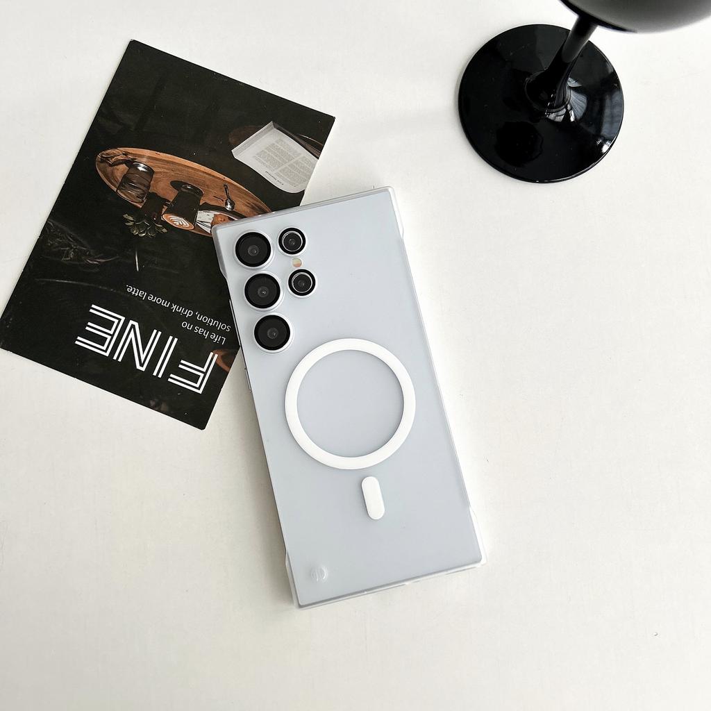 Ultra thin Frameless Suitable for Samsung S25 Ultra Powerful Magnetic Phone Case S24 Skin Feeling Matte Hard Shell