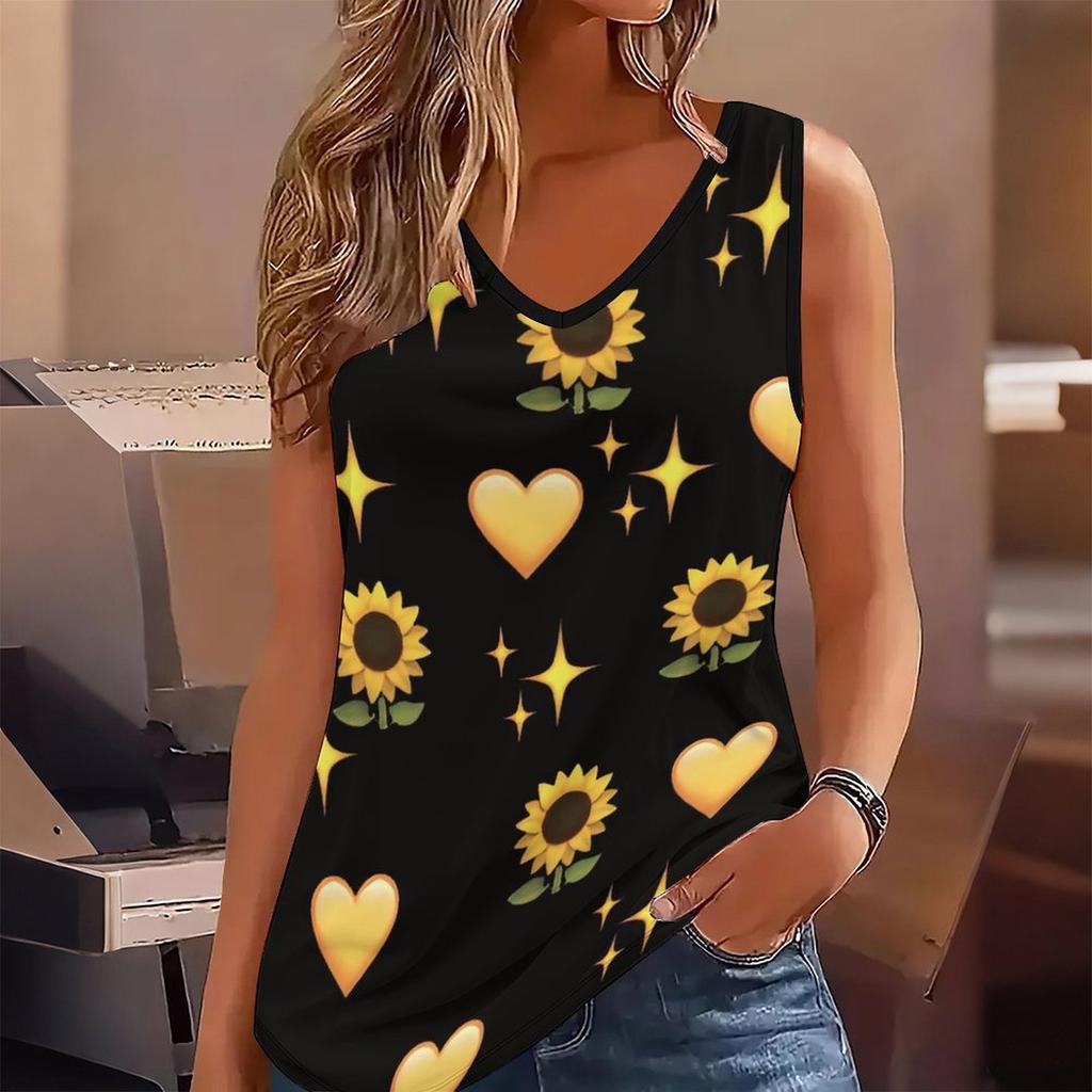 3D Heart Symbol Print Tank Tops for Women Workout Yoga Gym Printed Summer Sport Shirts Plus Size Vests