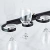 Set of 2 Under Cabinet Wine Glass Hangers Elegant Metal Stemwares Rack Wall Mounted Glass Holder for Kitchen Bars