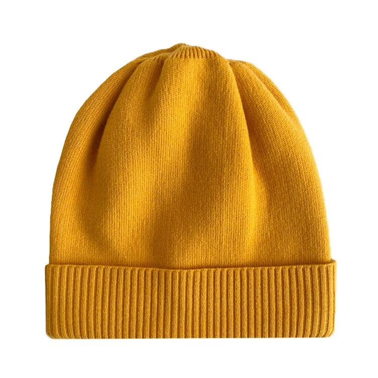 Winter Rolled Edges Beanies Hats For Women Men Casual Warm Knitted Hat Unisex Soft Bonnet Skullies Hip-Hop Caps Female Ski Cap