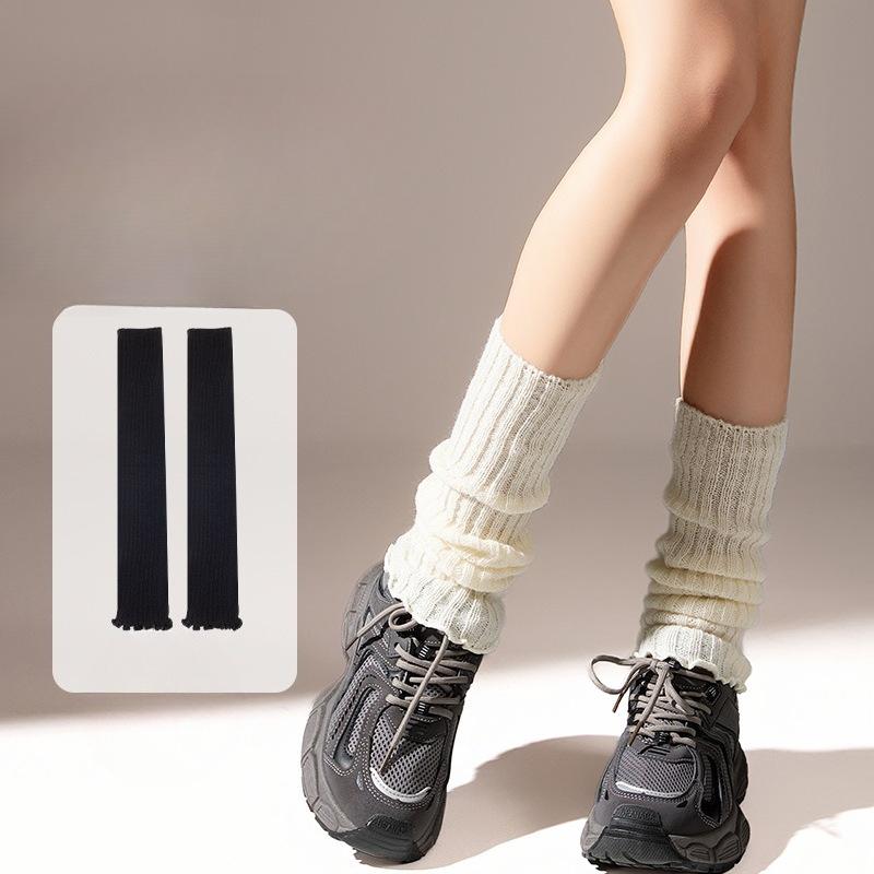 

Female Autumn and Winter Warm Leg Warmers Knitted Calf Pile Pile Sock 1 pair чёрный