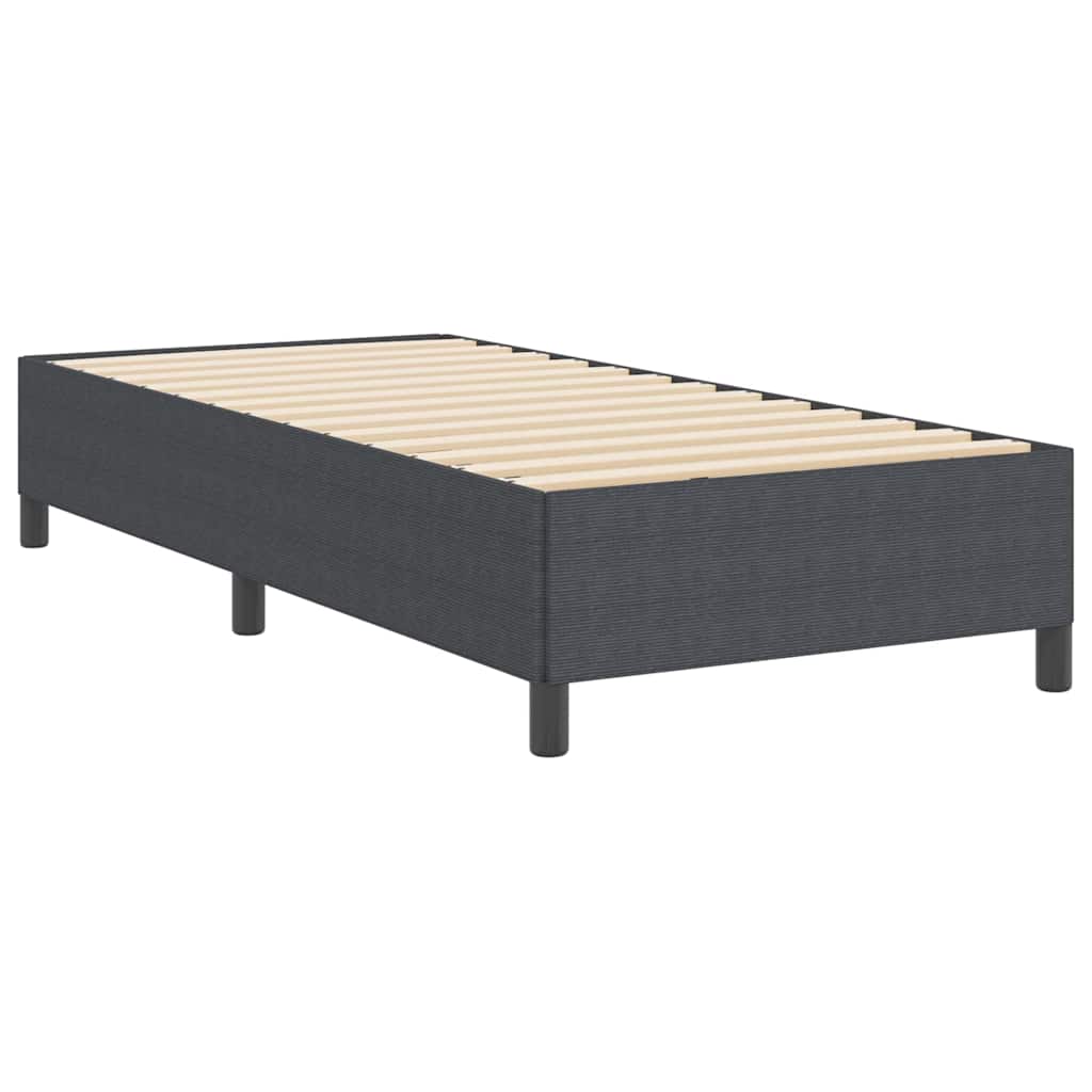 Box Spring Bed Dark Gray 80 x 200 cm Corduroy Fabric