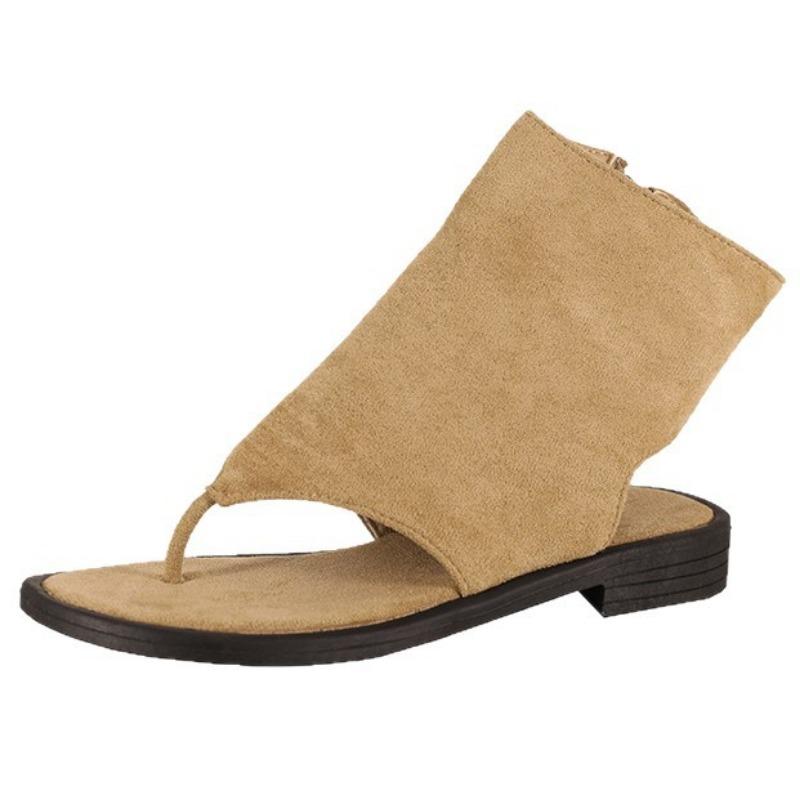 Versatile Thin Spring and Autumn Thin Toe Round Head Sandals Women's Versatile Low Heel Short Cool Boots Fashionable Single Shoes Women