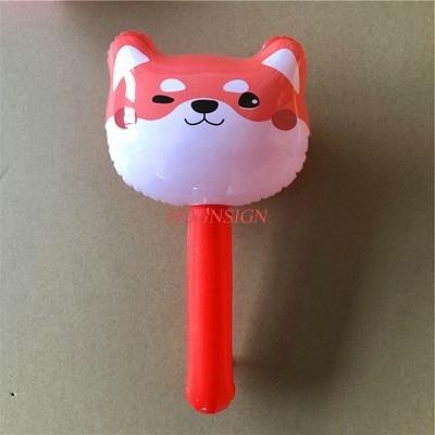 10Pcs New Pvc Inflatable Small Animal Head Stick With Bell Inflatable Short Stick Scan Code To Push Gift Inflatable Toy