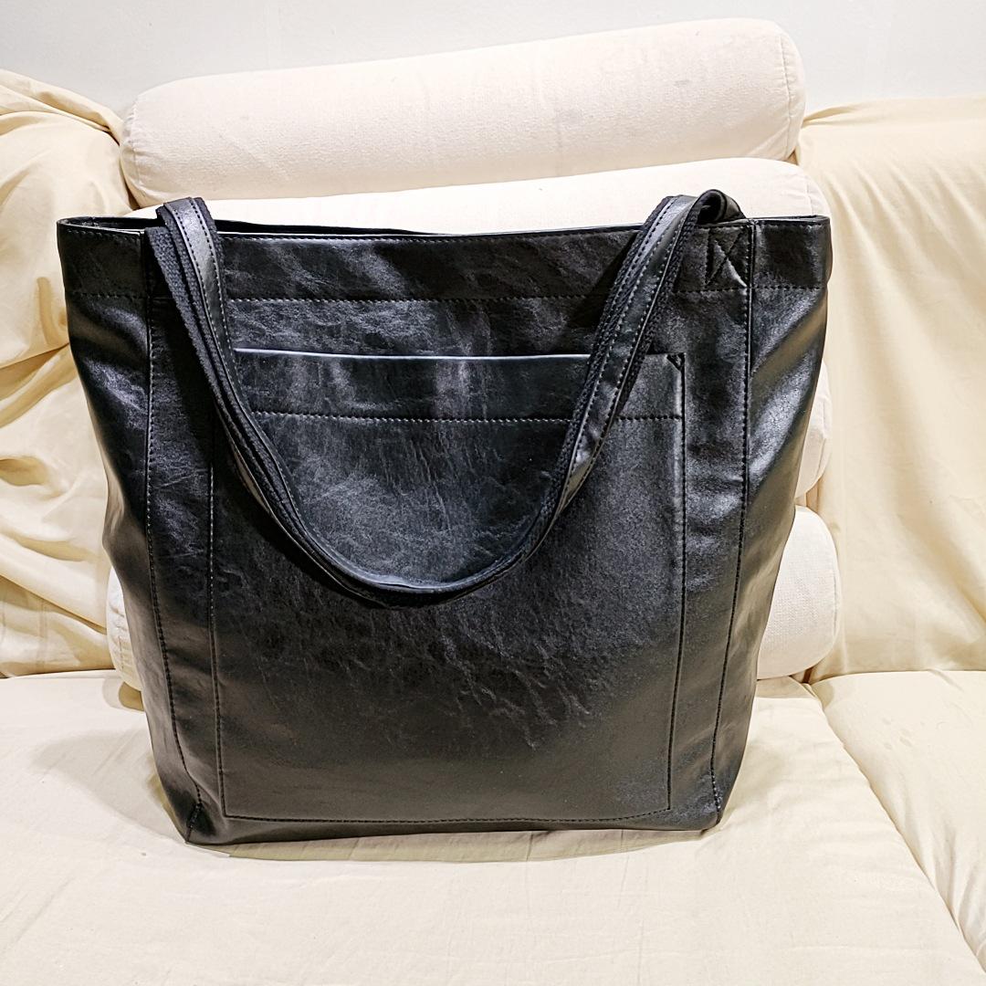 Women s Retro Waxed Leather Handbag - Large Capacity, Fashionable Shoulder Tote with Pockets