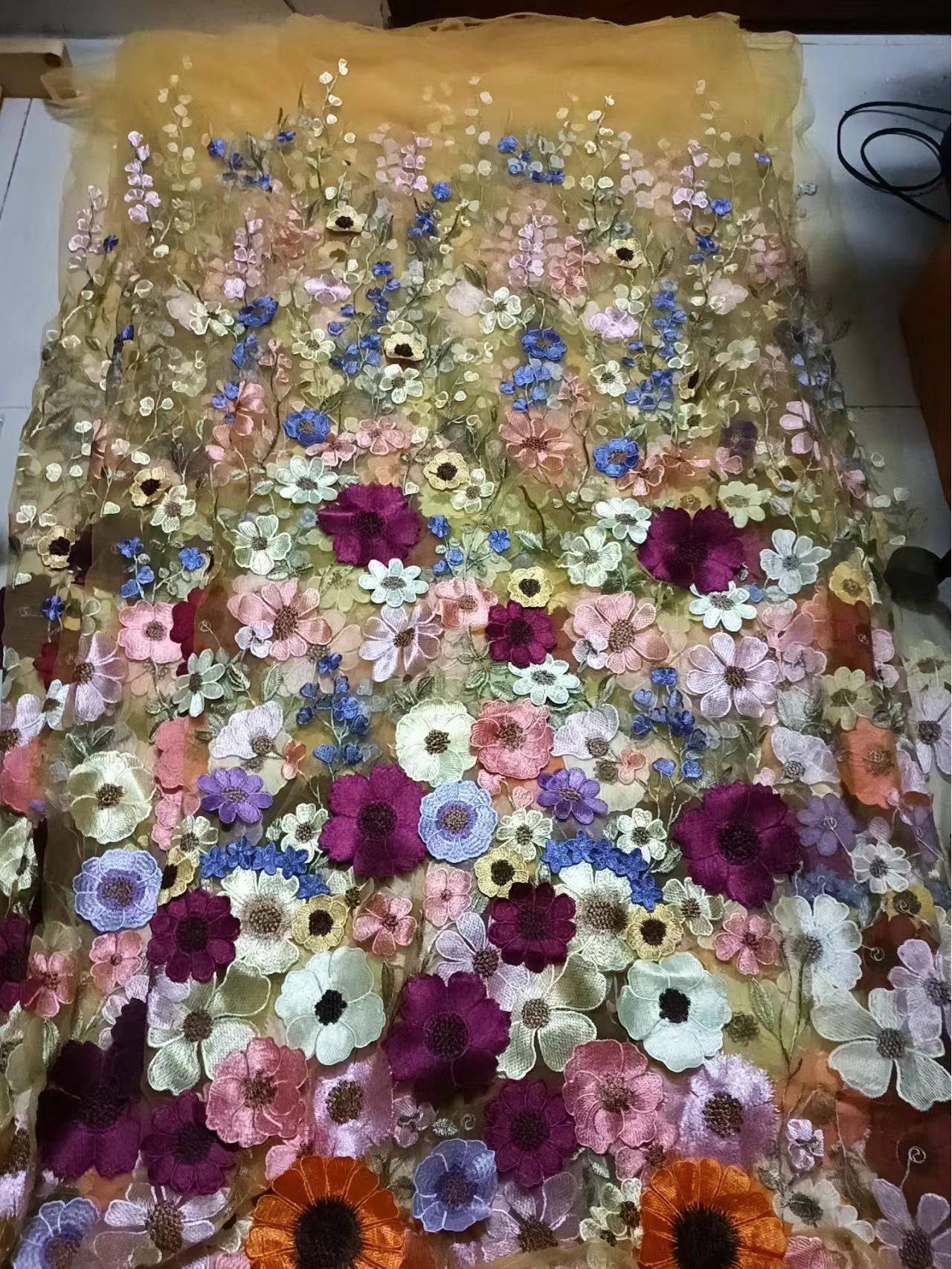 

3D аппликация вышитая кружевная ткань для детского платья