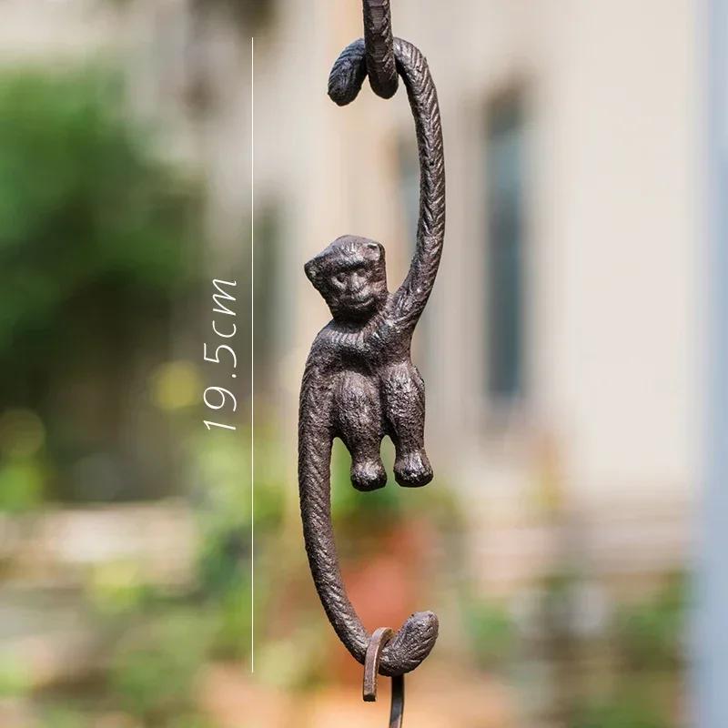 Cast Iron Hook Fold Multi-storey Multi Angle Wall Hook Decoration Courtyard Garden Wall Mounted Multi Functional Metal Hook