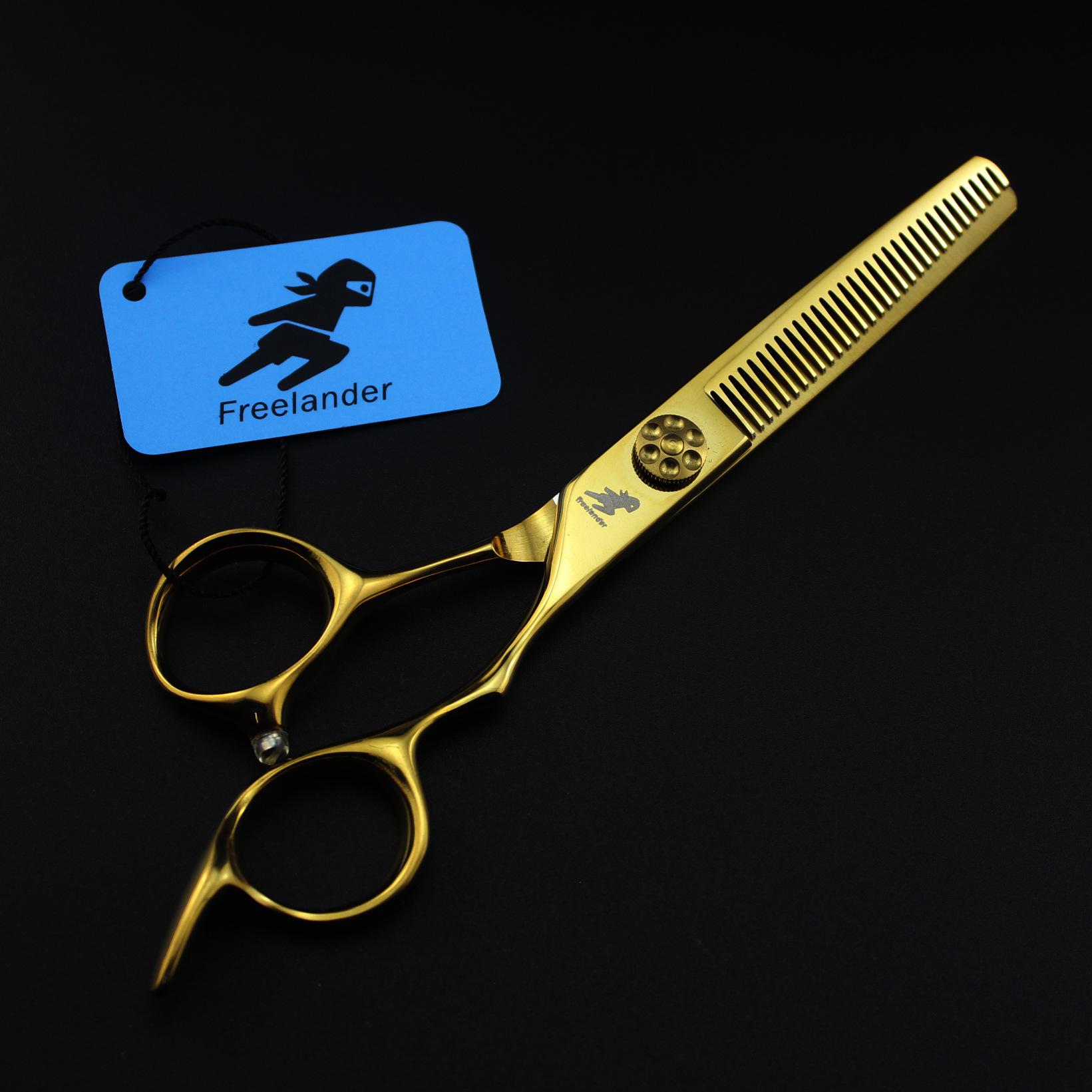 GMG-05 6-inch Gold Thick Handle Hairdressing Scissors - Straight, Bang, Thinning.