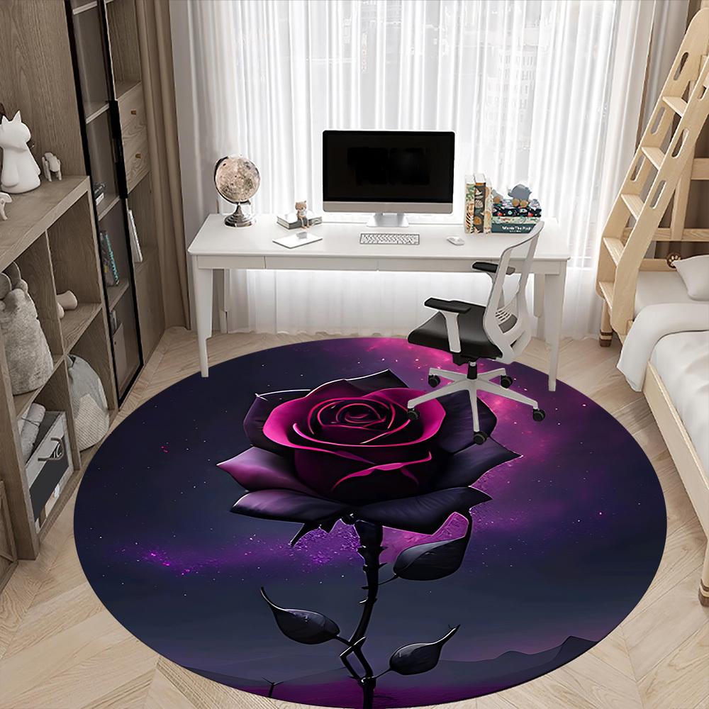 1pc Rose Nebula Office Round Area Rug, Under Office Chairs Bedroom Living Room Home Decor, Room Deco, Available In Various Sizes