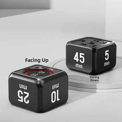 Gravity Sensor Gravity Sensing Timer 4 Preset Time LED Display Cube Timer USB Rechargeable Cube Shape Visual Flip Timer
