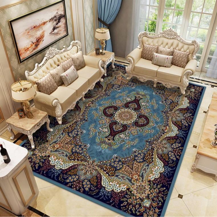 European Style Living Room Carpet Printed Living Room Coffee Table Carpet Study Floor Mat Bedroom Bedside Carpet
