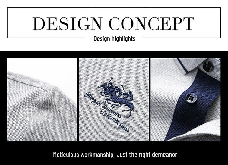 Men's Non-Iron Embroidered Short-Sleeve Polo Shirt - Casual Business Attire for Middle-Aged to Young Adults