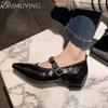 Fashion Women Flats Shoes Marie Janes Pointed Toe Sandals Woman Summer 2025 Trend Shallow Soft Leather Designer Shoes Sexy Dress Mujer