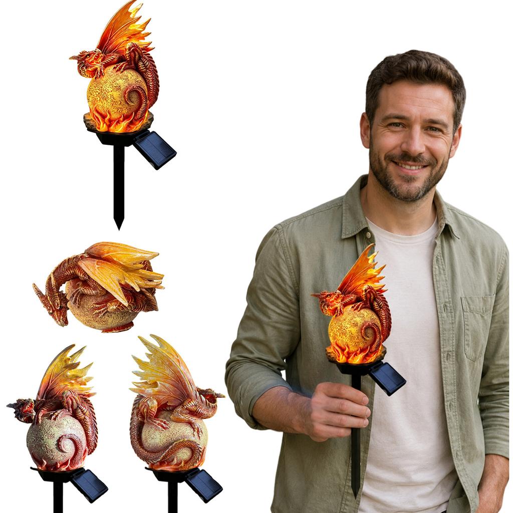 Gold Resin Powered Outdoor Garden Light with Funny Design for Patio Decoration