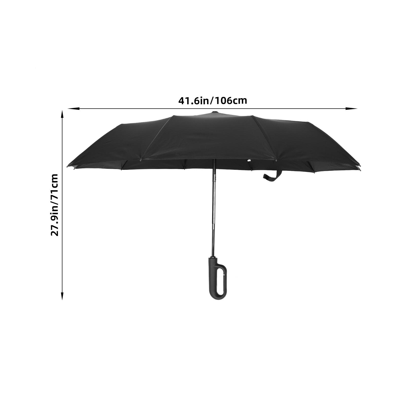 

Folding Umbrella Compact Lightweight 10 Bones Black Vinyl Fold Portable Travel Rain For Outdoor Use Small Umbrella Iron&12K чорний