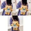 Cute Yellow Plush Cartoon Bear Backpack Soft Velvet Material Zipper Closure Phone Pocket