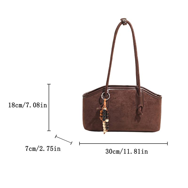 Korean-style Retro Tote Bag Fashion Hot-sell Underarm Bag Niche Design Solid Color Commuter Bag High-quality Suede Versatile Bag