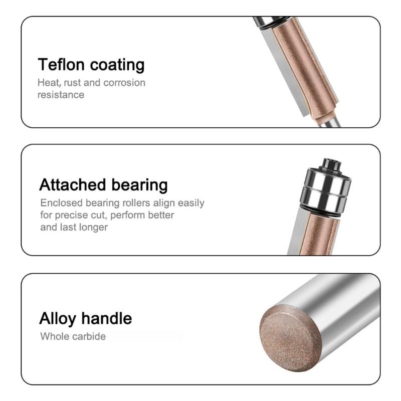 Pack of 4 Double Bushing Trim Shaping Slicers Set Tall Carbon Metal Woodworking Milling Divisions for Face Polishing and Furniture Crafting