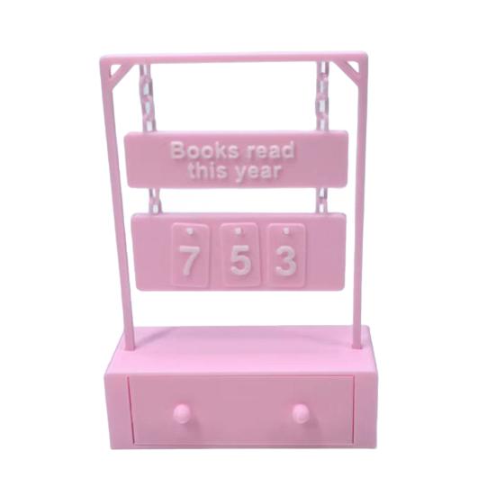 3D Printed Hanging Book Counter Book Read This Year Tracker Reading Target Display Number Sign Shelf Desk Decoration Book Lovers Gift